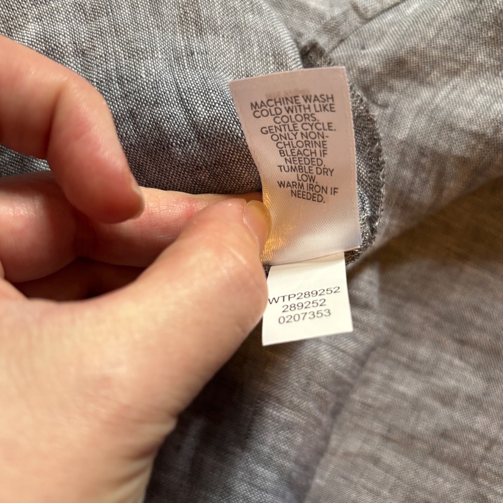 Pure Jill Gray Blue Linen Blouse - Picture 6 of 7